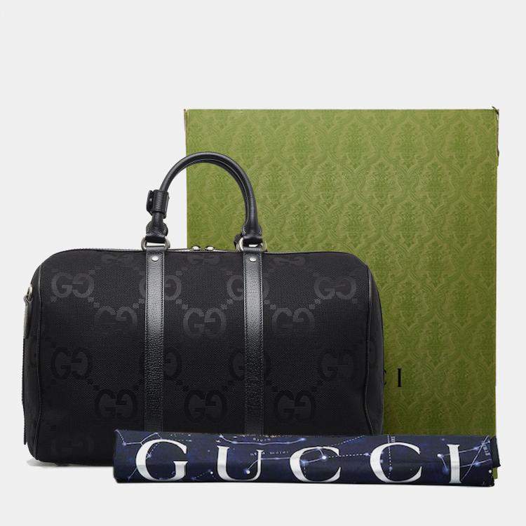 Pre Owned Gucci Black Small Jumbo GG Canvas Duffle Bag