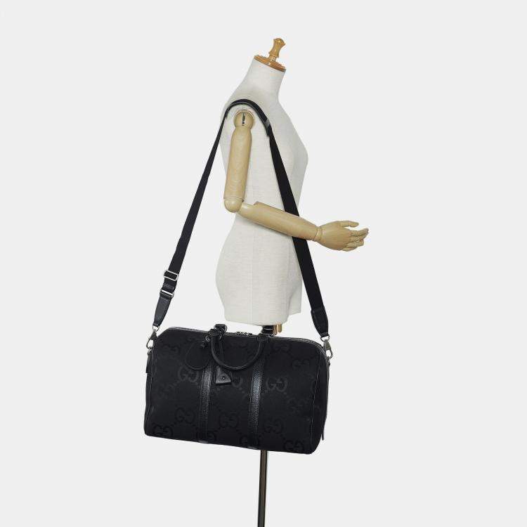 Pre Owned Gucci Black Small Jumbo GG Canvas Duffle Bag