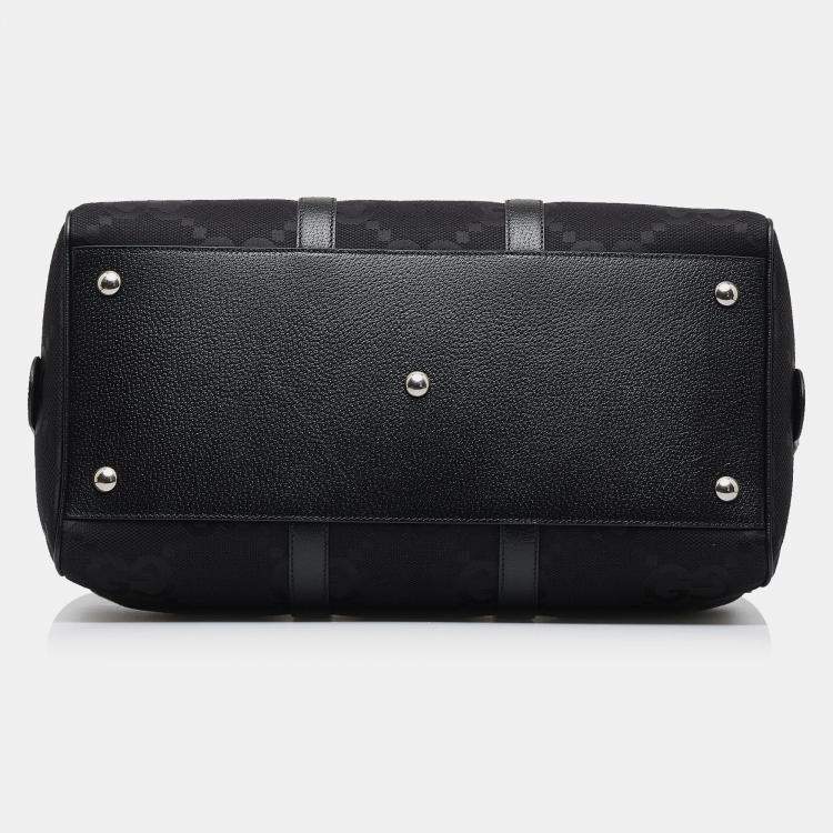 Pre Owned Gucci Black Small Jumbo GG Canvas Duffle Bag