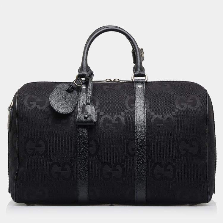 Pre Owned Gucci Black Small Jumbo GG Canvas Duffle Bag