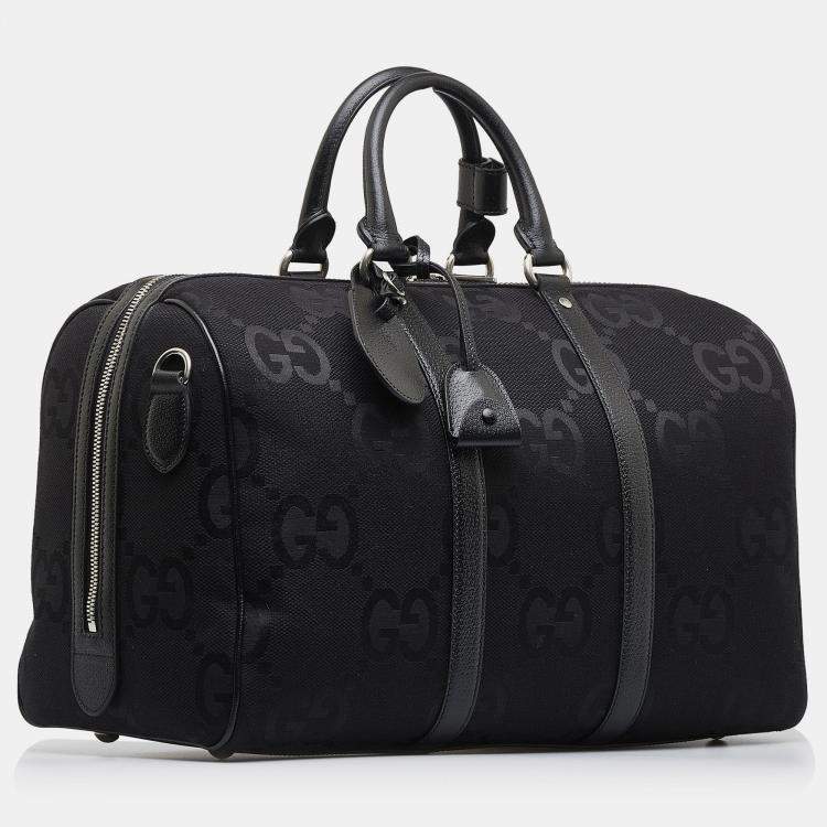 Pre Owned Gucci Black Small Jumbo GG Canvas Duffle Bag