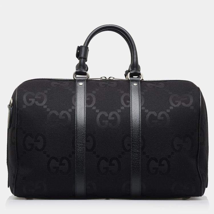 Pre Owned Gucci Black Small Jumbo GG Canvas Duffle Bag