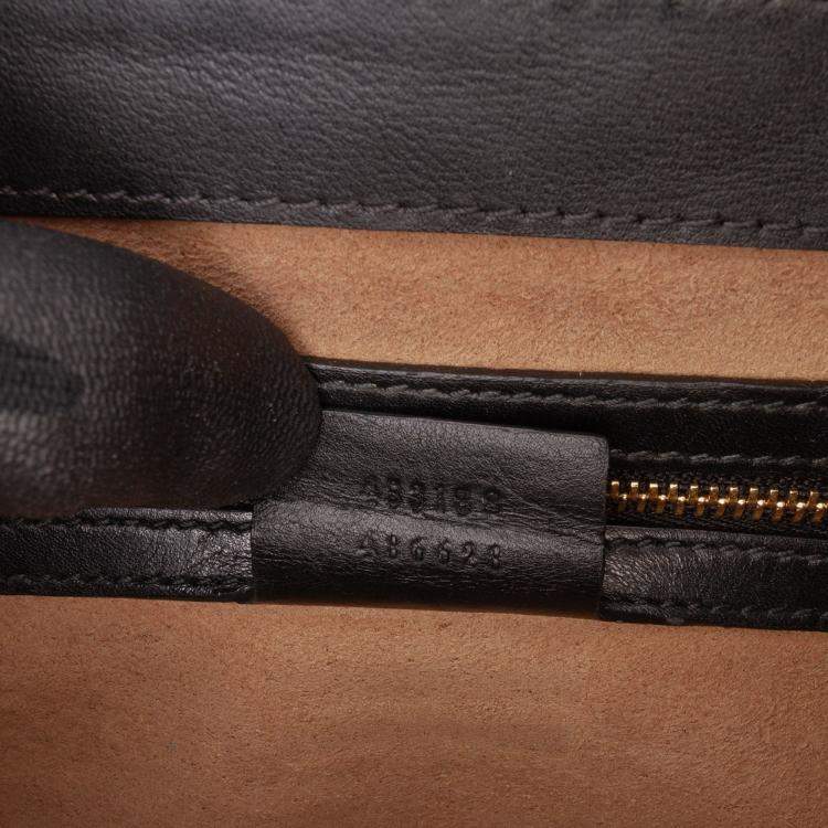 Pre Owned Gucci Beige Brown Small GG Supreme Padlock Satchel
