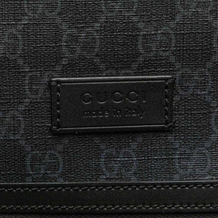 Pre Owned Gucci Black Medium GG Supreme Web Messenger Bag