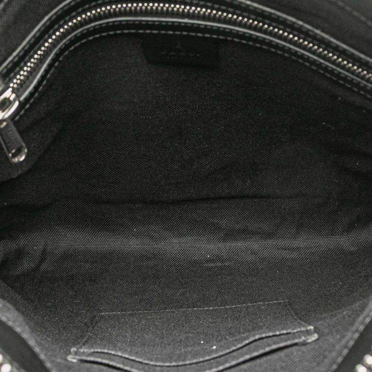 Pre Owned Gucci Black Medium GG Supreme Web Messenger Bag