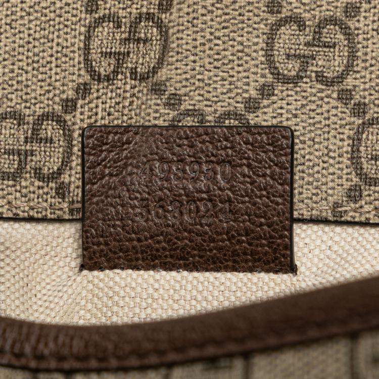 Pre Owned Gucci Beige Brown GG Supreme Web Neo Vintage Belt Bag