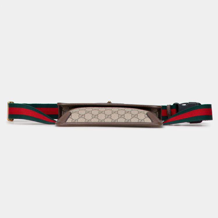 Pre Owned Gucci Beige Brown GG Supreme Web Neo Vintage Belt Bag