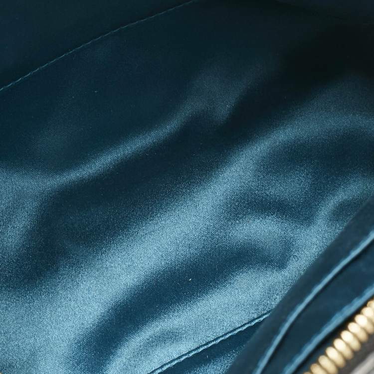 Pre Owned Gucci Black Suede and Patent Leather Small Ophidia Dome Crossbody Bag