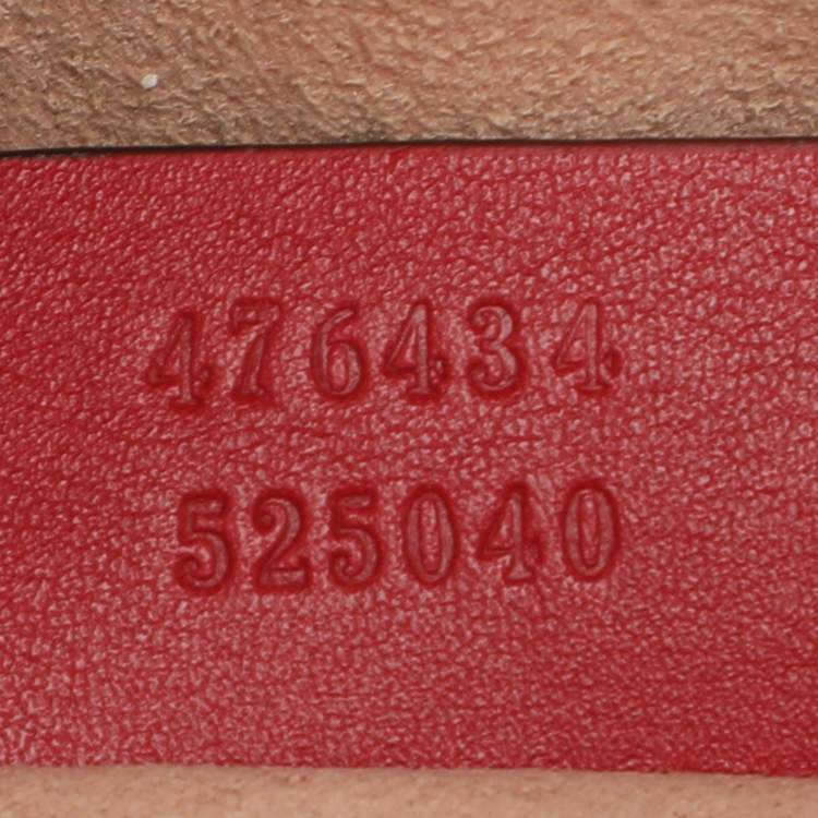 Pre Owned Gucci Red Matelassé Leather GG Marmont Belt Bag