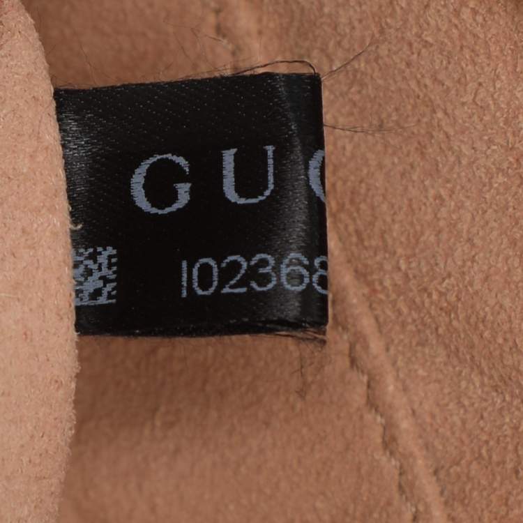 Pre Owned Gucci Red Matelassé Leather GG Marmont Belt Bag