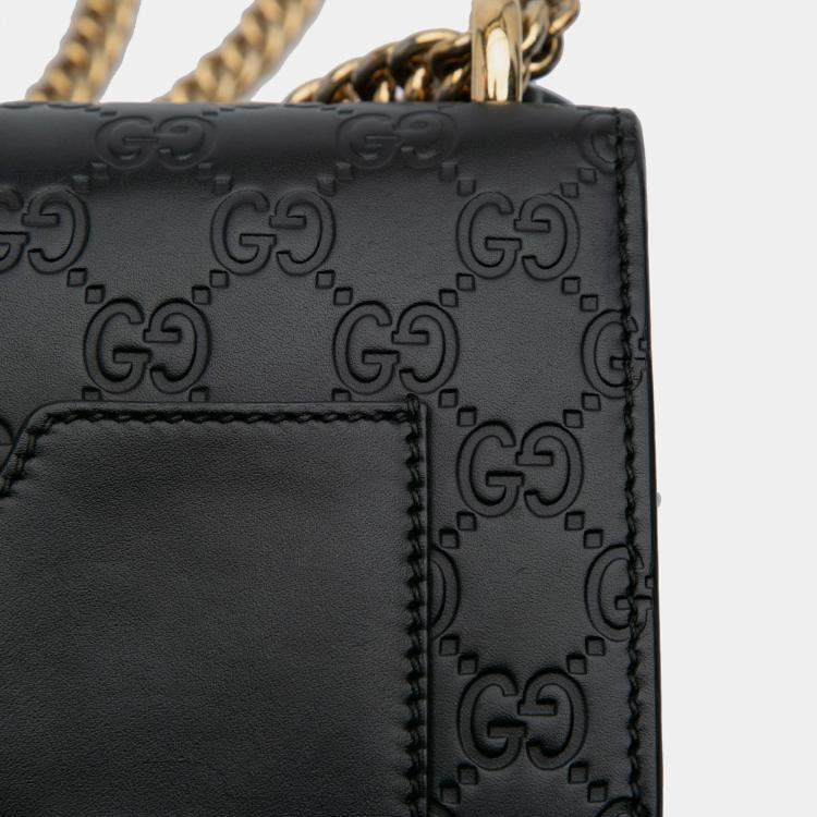 Pre Owned Gucci Black Small Guccissima Padlock Crossbody