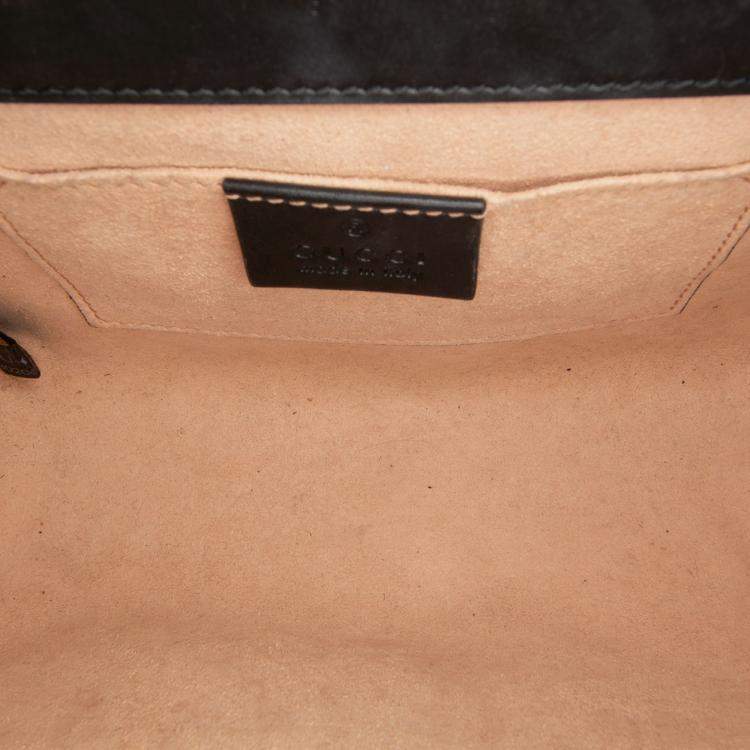 Pre Owned Gucci Black Small Guccissima Padlock Crossbody