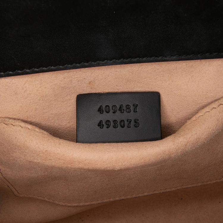 Pre Owned Gucci Black Small Guccissima Padlock Crossbody