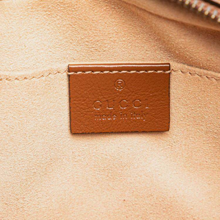 Pre Owned Gucci Brown Small GG Marmont Matelasse Leather Crossbody