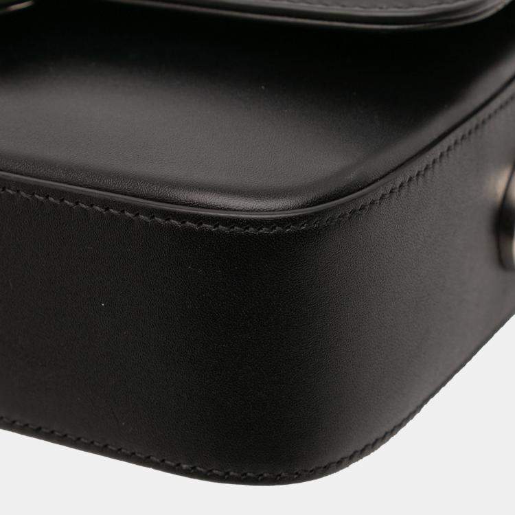 Pre Owned Gucci Black Mini Leather Petite GG Satchel