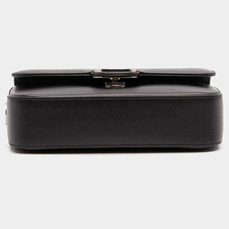 Pre Owned Gucci Black Mini Leather Petite GG Satchel