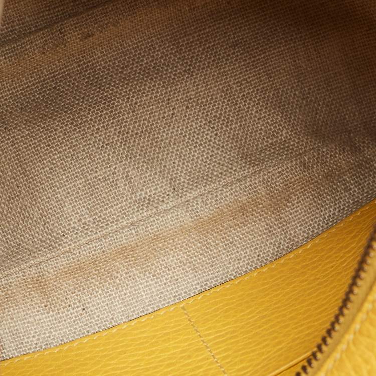 Pre Owned Gucci Yellow/Beige GG Canvas and Leather Bree Crossbody Bag