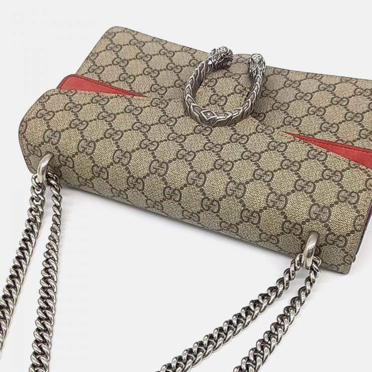 Pre Owned Gucci Beige PVC Dionysus Chain Shoulder Bag