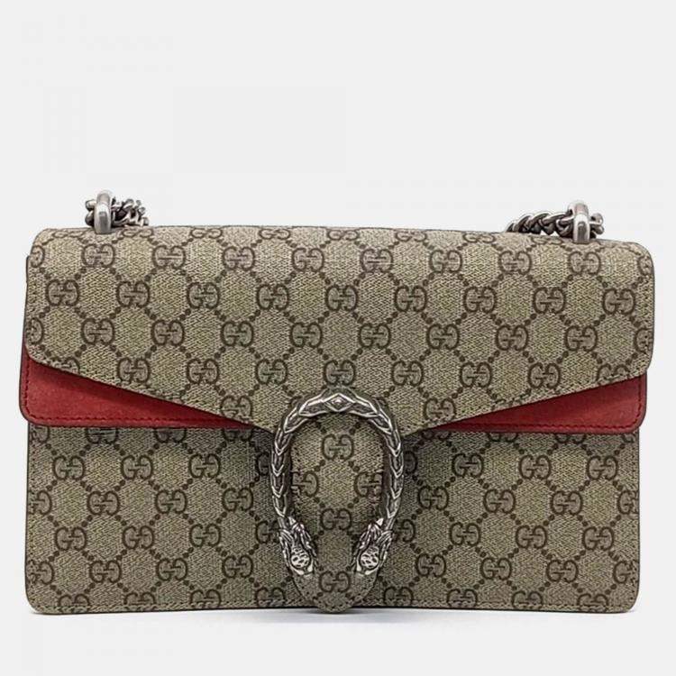 Pre Owned Gucci Beige PVC Dionysus Chain Shoulder Bag