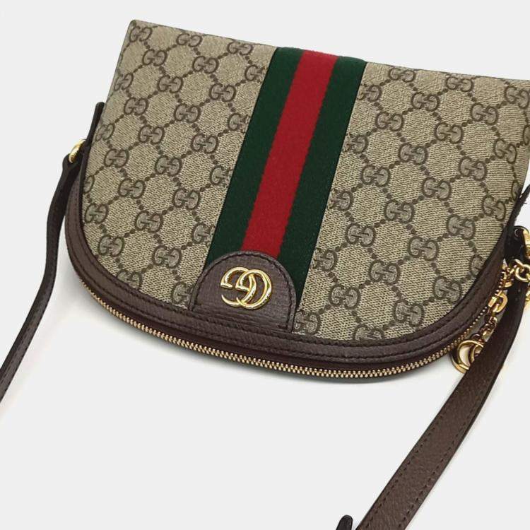 Pre Owned Gucci Beige PVC Ophidia Supreme Crossbody Bag