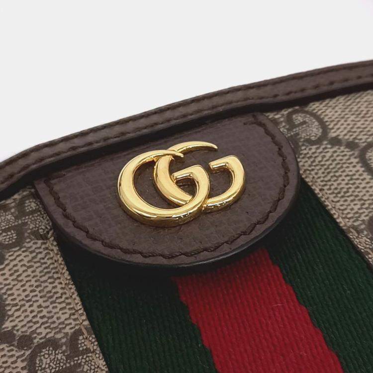 Pre Owned Gucci Beige PVC Ophidia Supreme Crossbody Bag