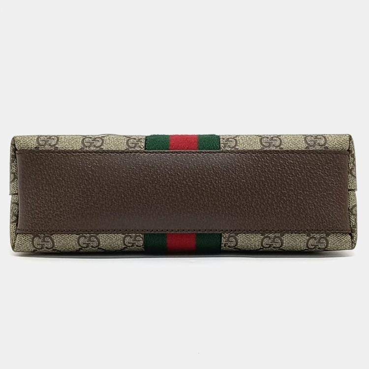Pre Owned Gucci Beige PVC Ophidia Supreme Crossbody Bag