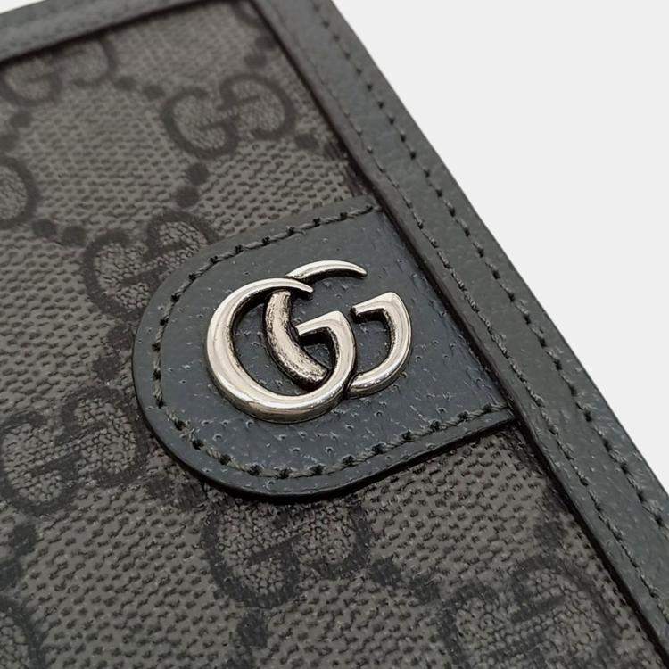Pre Owned Gucci Grey Canvas Ophidia Card Holder