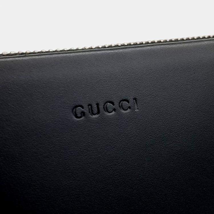 Pre Owned Gucci Beige/Black Canvas GG Supreme Clutch