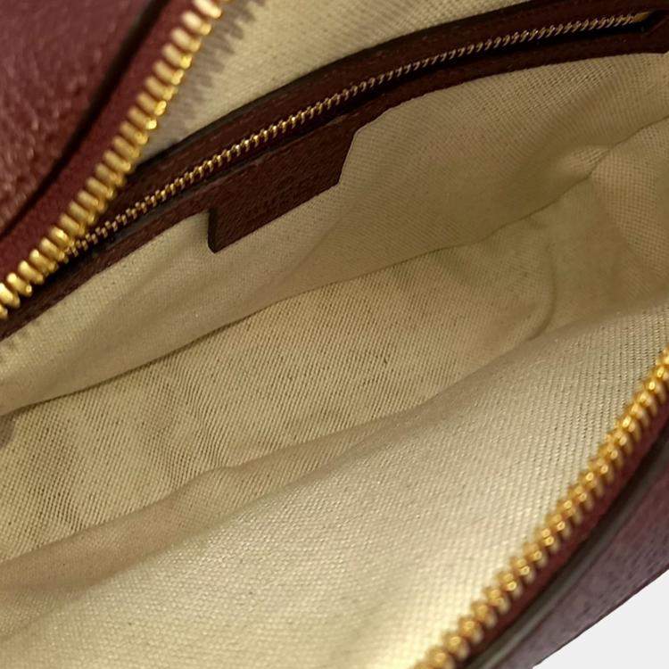 Pre Owned Gucci Burgundy Coated Canvas 1955 Horsebit Small Crossbody Bag