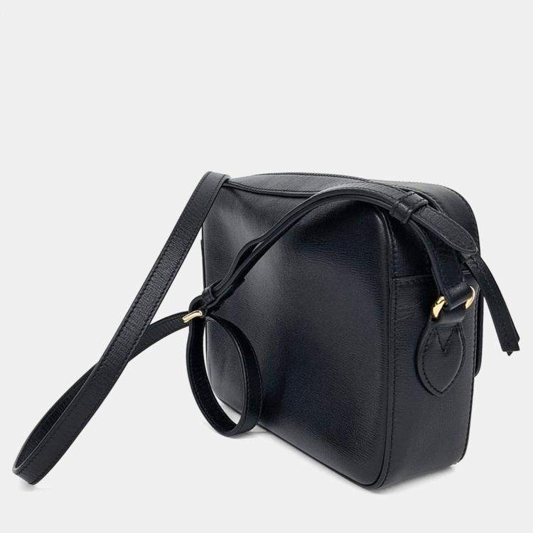 Pre Owned Gucci Black Leather 1955 Horsebit Small Crossbody Bag