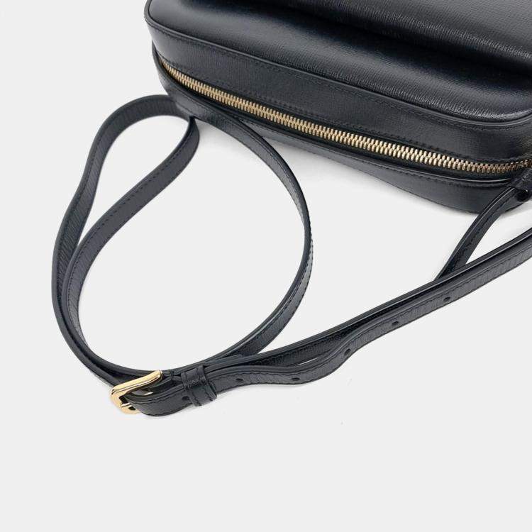 Pre Owned Gucci Black Leather 1955 Horsebit Small Crossbody Bag