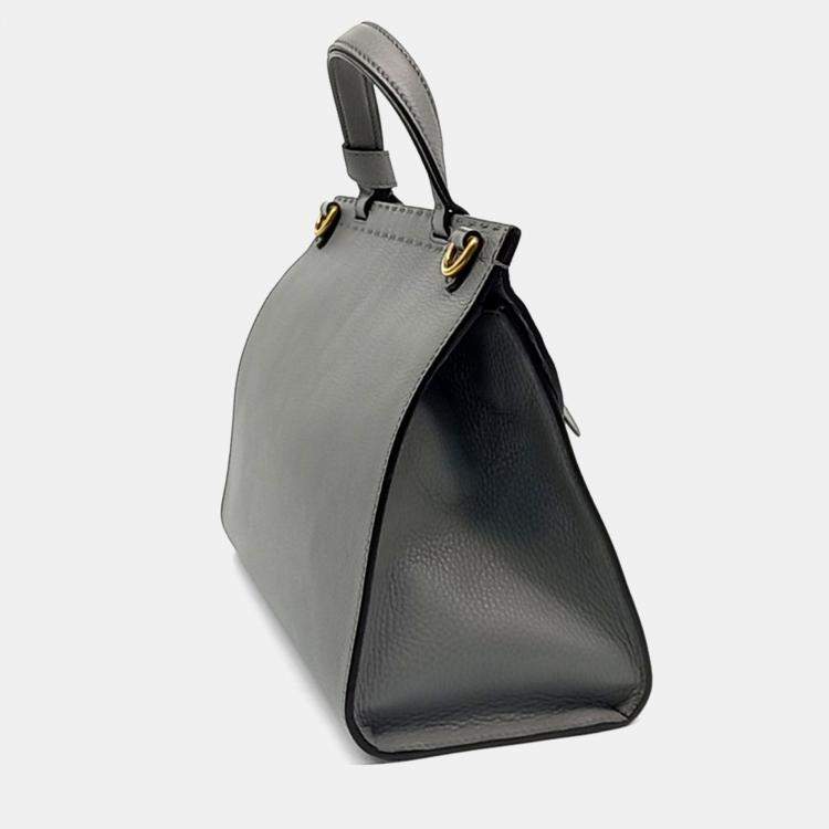 Pre Owned Gucci Grey Leather GG Marmont Tote and Shoulder Bag