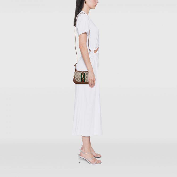 Pre Owned Gucci Brown Mini GG Supreme Jackie 1961 Crossbody