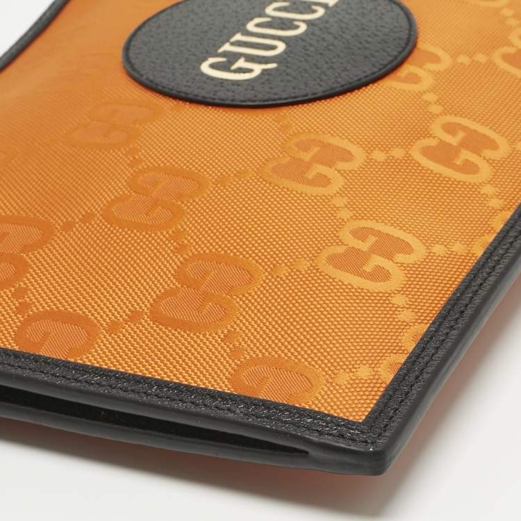 Pre Owned Gucci Orange Jumbo GG Nylon Off The Grid Clutch