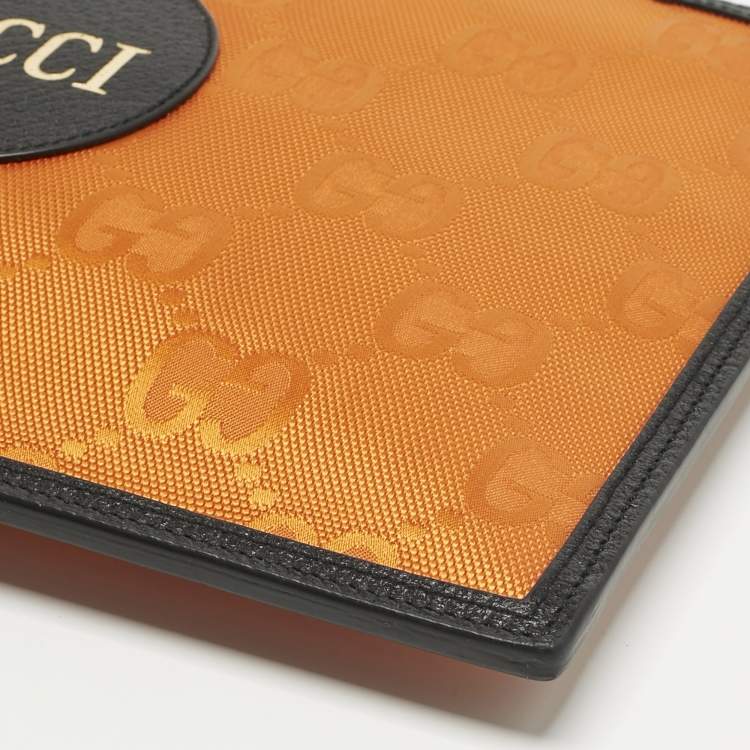 Pre Owned Gucci Orange Jumbo GG Nylon Off The Grid Clutch