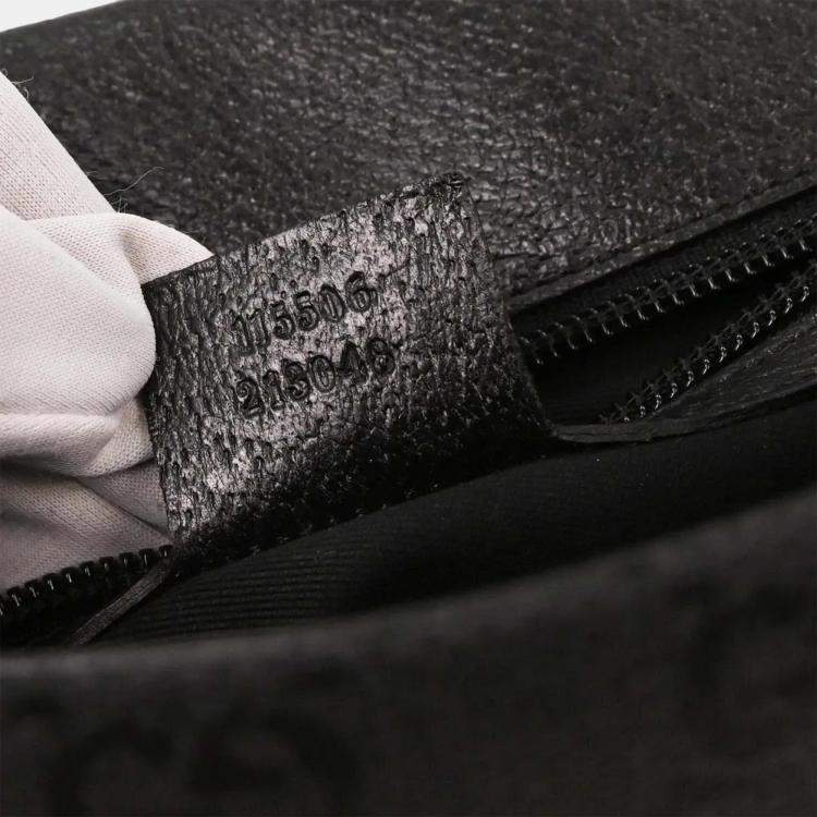 Pre Owned Gucci Black Canvas GG Messenger Shoulder Bag