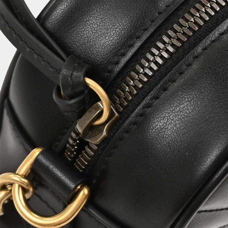 Pre Owned Gucci Black GG Marmont Small Camera Bag