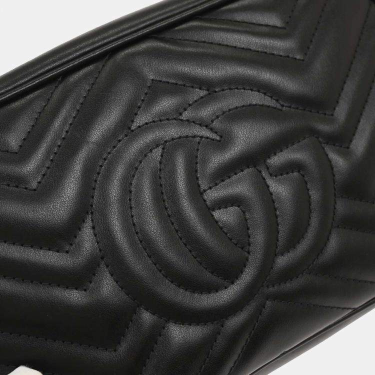 Pre Owned Gucci Black GG Marmont Small Camera Bag