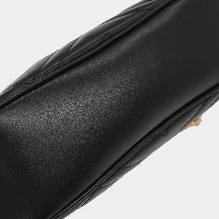 Pre Owned Gucci Black GG Marmont Small Camera Bag