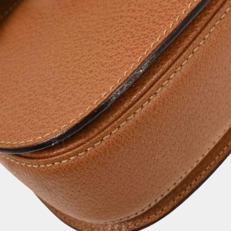 Pre Owned Gucci Brown Pigskin Bamboo 2way Handbag
