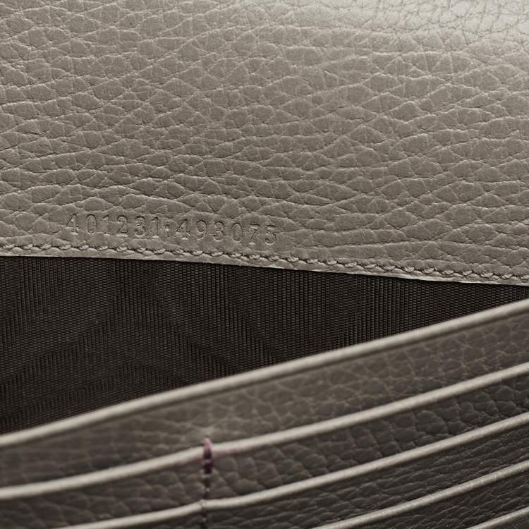 Pre Owned Gucci Grey Leather Mini Crystal Dionysus Shoulder Bag