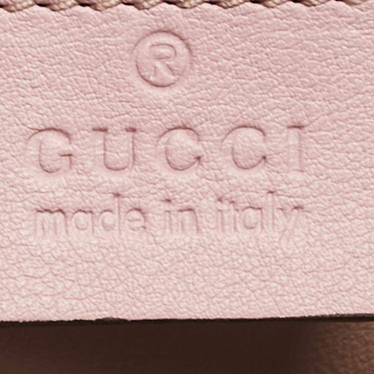 Pre Owned Gucci Pink Snakeskin Small GG Marmont Camera Bag