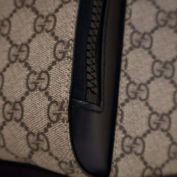 Pre Owned Gucci Beige Brown Medium GG Supreme Eden Backpack
