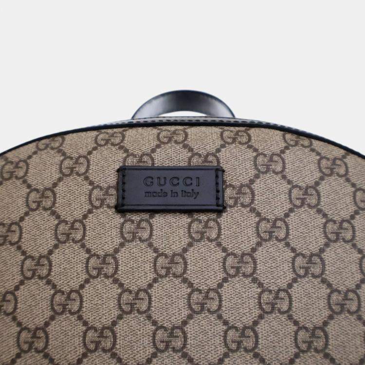 Pre Owned Gucci Beige Brown Medium GG Supreme Eden Backpack