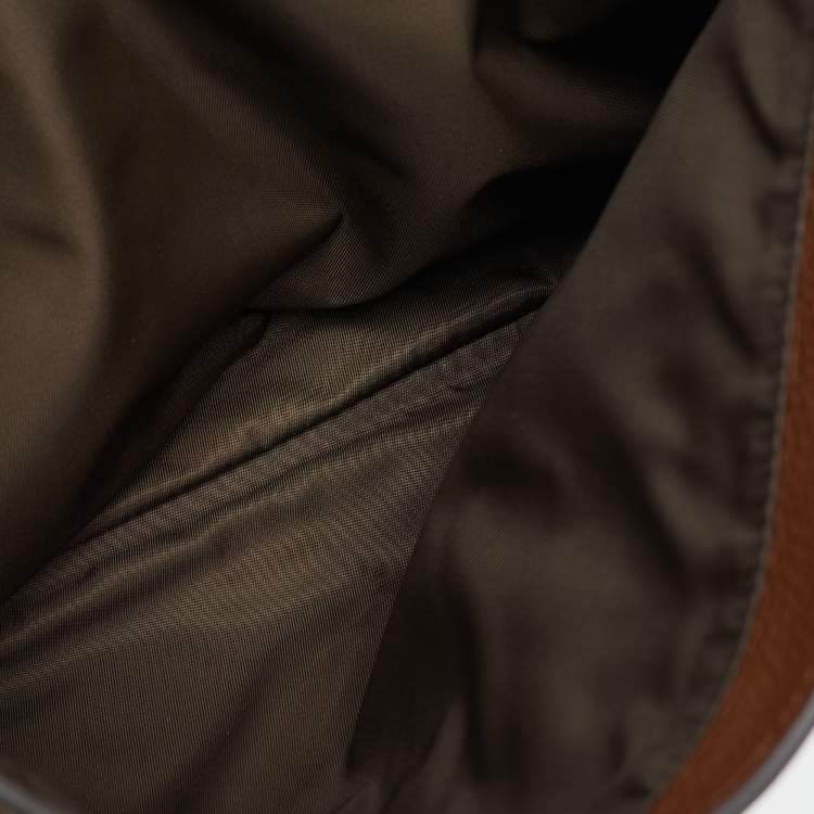 Pre Owned Gucci Brown Leather Soho GG Diaper Bag