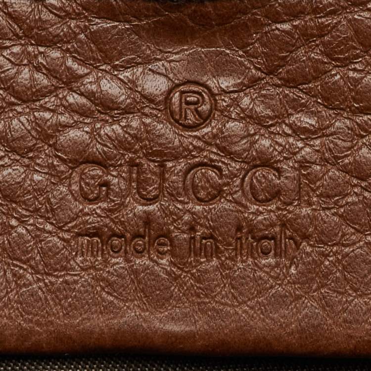 Pre Owned Gucci Brown Leather Soho GG Diaper Bag