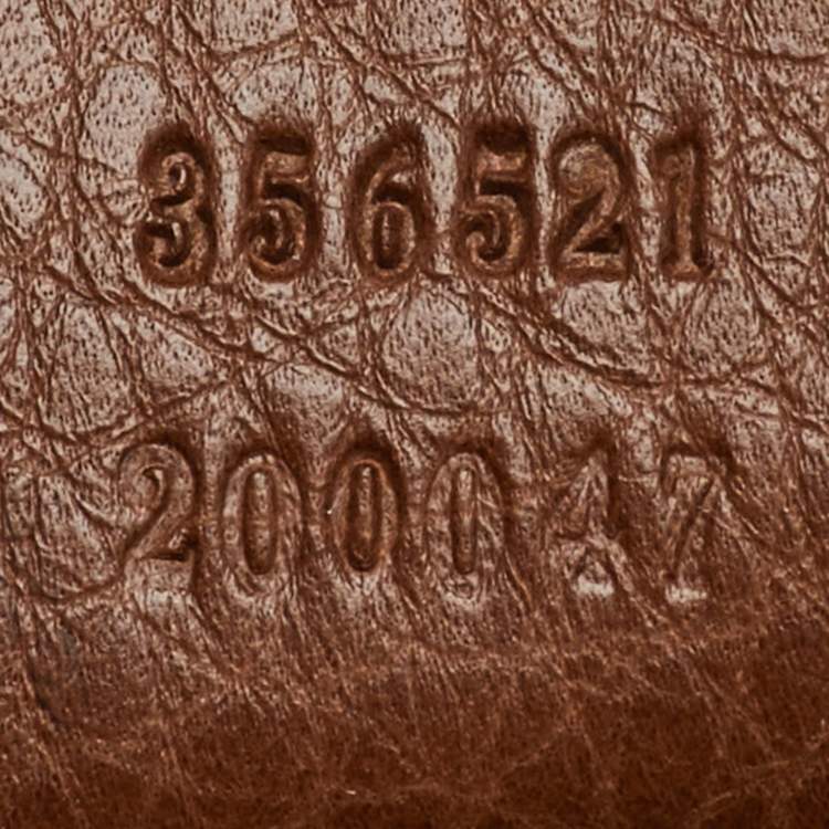 Pre Owned Gucci Brown Leather Soho GG Diaper Bag