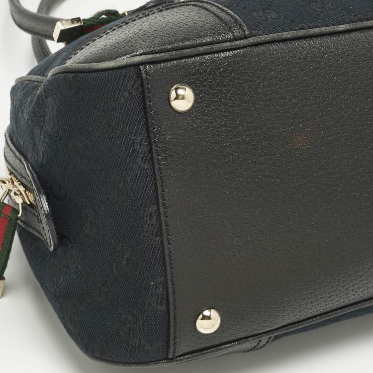 Pre Owned Gucci Black GG Canvas and Leather Princy Boston Bag