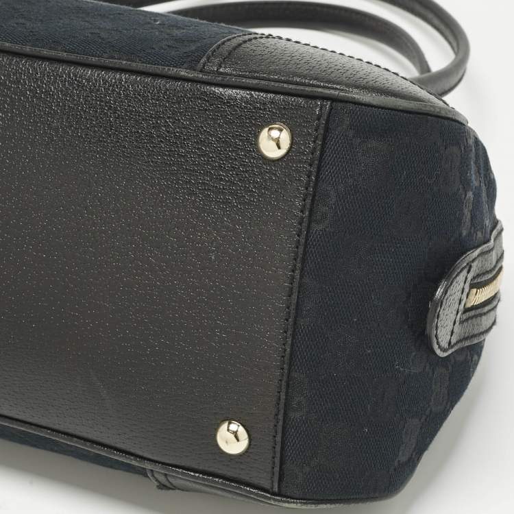 Pre Owned Gucci Black GG Canvas and Leather Princy Boston Bag