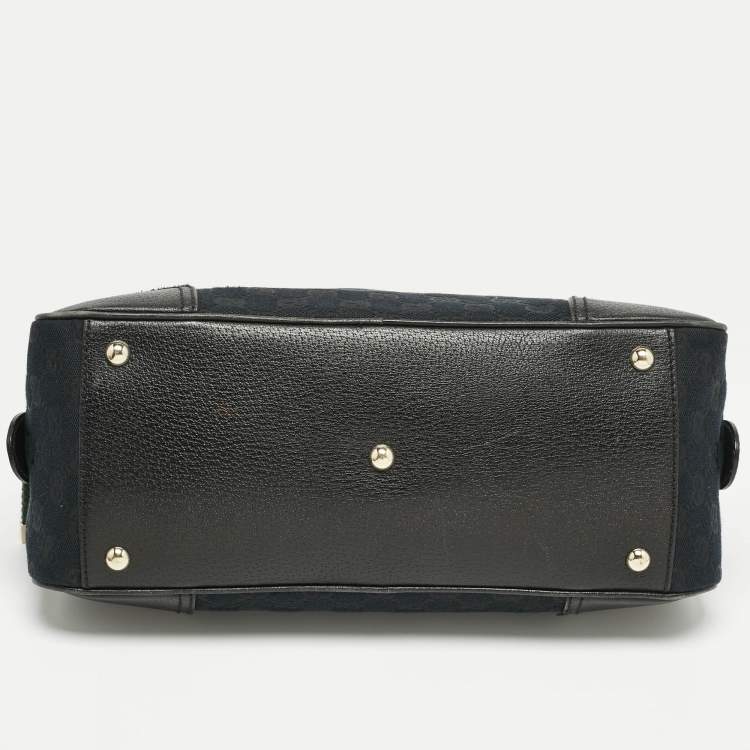Pre Owned Gucci Black GG Canvas and Leather Princy Boston Bag